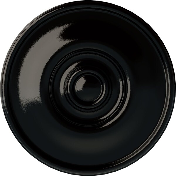 Ekena Millwork Jefferson Ceiling Medallion (Fits Canopies up to 2 7/8"), Hnd-Painted Black Pearl, 11 3/4"OD x 3/8"P CM12JEBPS - main